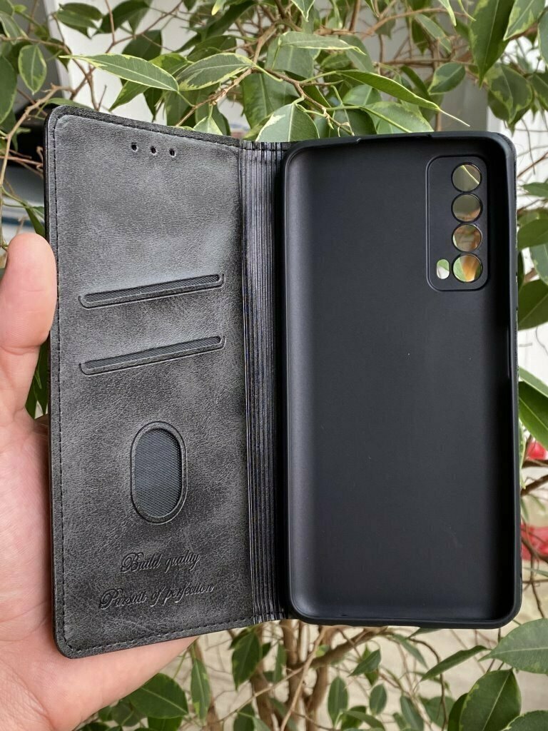 Чехол книжка для Huawei P Smart 2021 / Хуавей Р Смарт 2021 elitcase (Черная) — фото 1