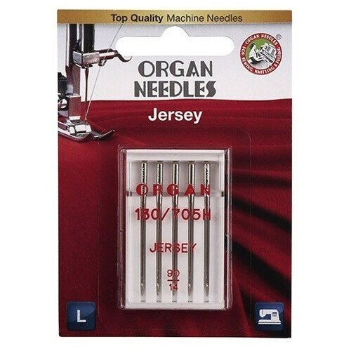 Игла/иглы Organ Jersey 90, серебристый , 5 шт. игла иглы kleiber jeans 90 100 серебристый 5 шт