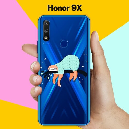 Силиконовый чехол на Honor 9X Ленивец спит / для Хонор 9 Икс