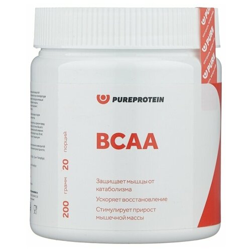 BCAA Pure Protein BCAA, натуральный, 200 гр. аминокислота pure protein bcaa яблоко 200 гр