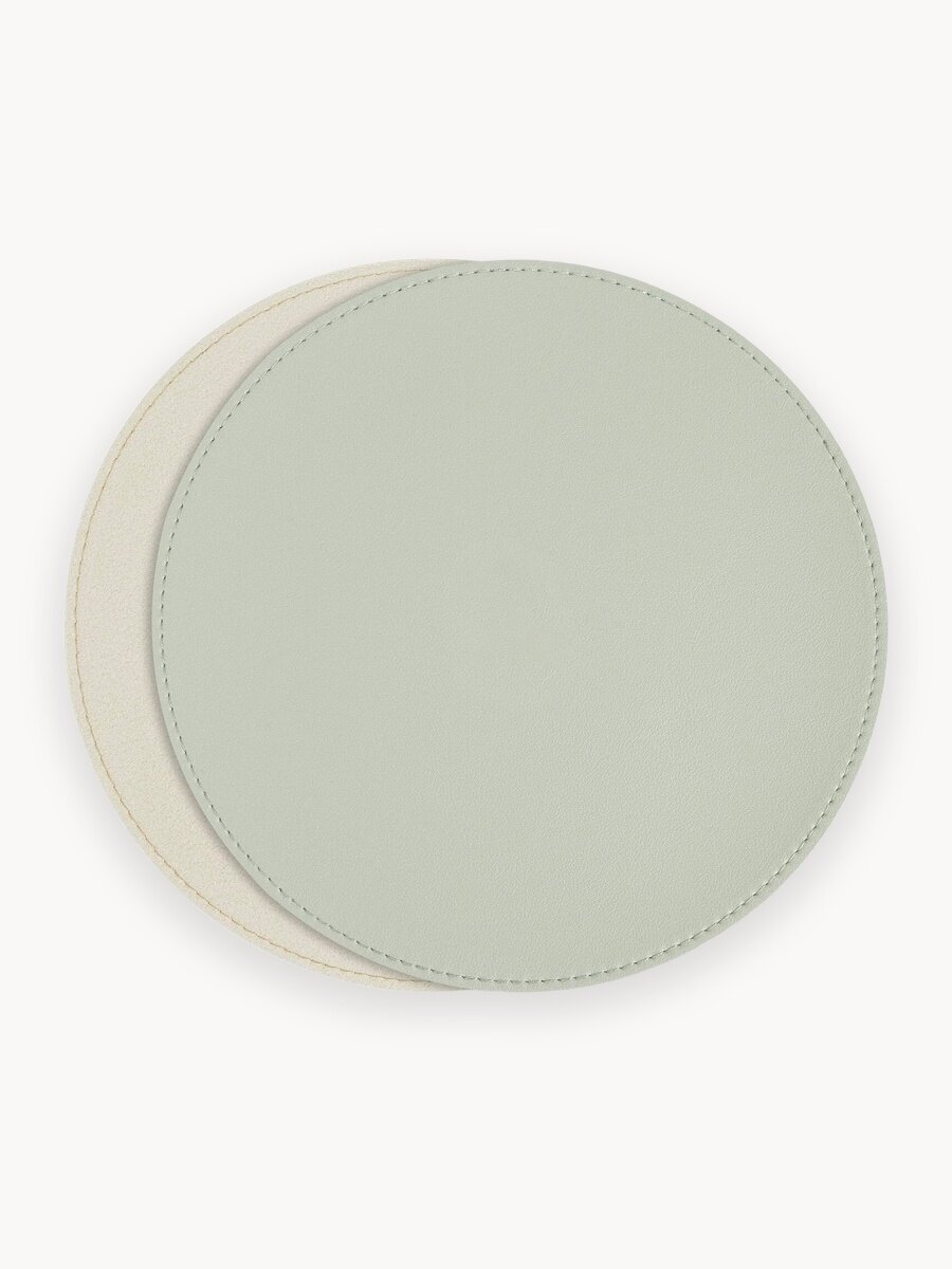 Коврики для мыши 2 шт, круглые, диаметр 220 мм, водонепроницаемый, кожаный, на рабочий стол для офиса и дома, зеленый