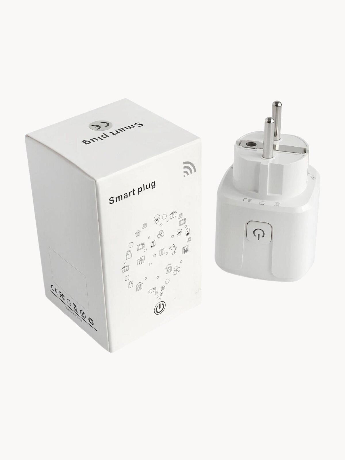 1 шт. Программируемая умная розетка WiFi Tuya, умный дом с Алисой, с таймером включения, 16 А, белая