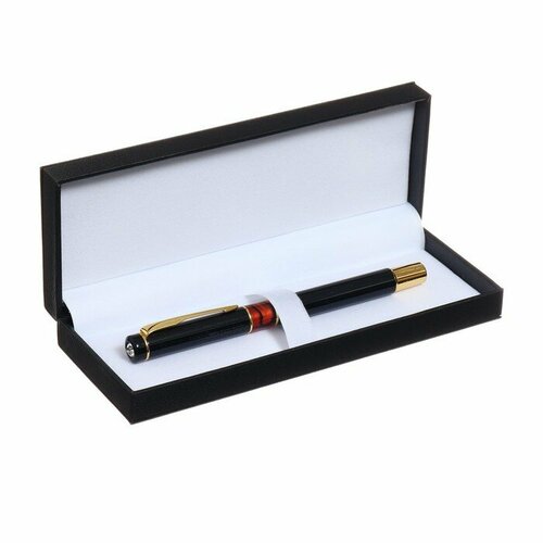 Ручка подарочная роллер, в кожзам футляре ПБ UH, корпус черный/золото/оранжевый 9945682