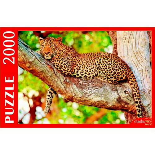 фото Пазл "изящный леопард на дереве", 2000 элементов рыжий кот