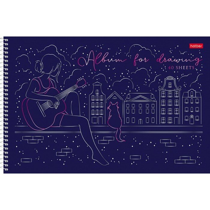 Альбом для рисования Dream On, 40 листов, в ассортименте Хатбер - фото №4