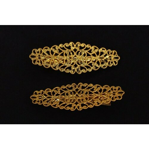 Основа заколки для волос Зажим филигрань 65х23мм цвет золото сплав металлов 19-015 1шт 227₽