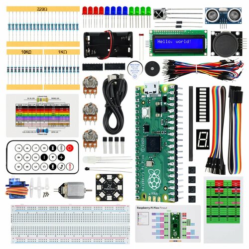 Набор для моделирования Raspberry (9V-Maximum Kit) на Raspberry Pi Pico Board в пластиковом кейсе (У)