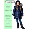Зимнее стеганое пальто для девочки, Angel Fashion Kids, Лолла синий-жемчуг 110/116 - изображение