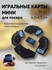 Карты игральные/ карты пластиковые/ синие 6,5х4,5 см