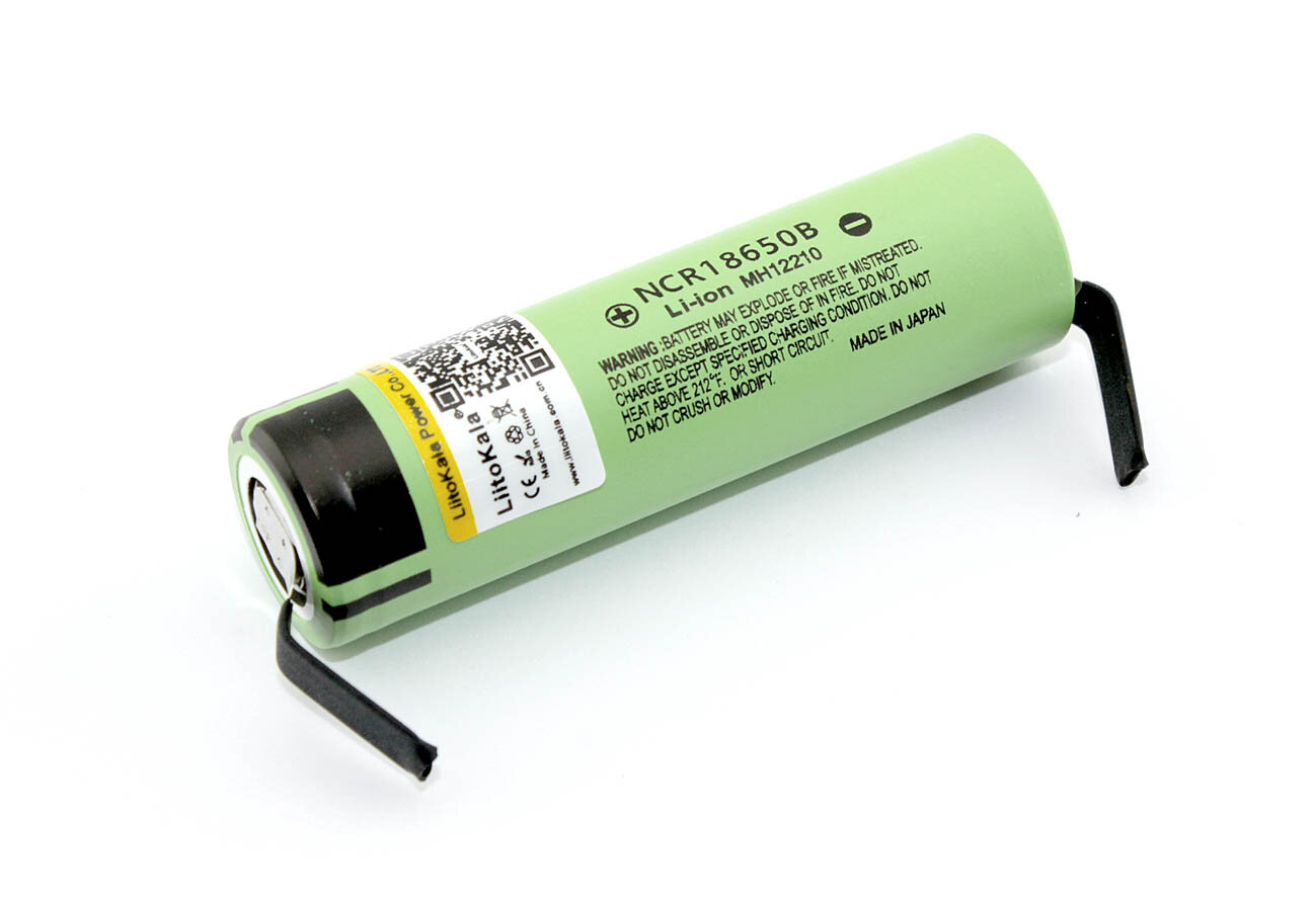 Аккумулятор типа 18650 Li-Ion LiitoKala Lii-34B-N with connectors 3400mAh, 3.7V