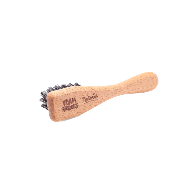 Natural Boar's Hair Brush Щетка с ручкой для очистки кожи с черной натуральной щетиной кабана Foam Heroes