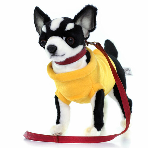 Мягкая игрушка Hansa Creation Собака чихуахуа, в желтой футболке, 27 см, черный hansa мягкая игрушка чихуахуа 27 см 6295