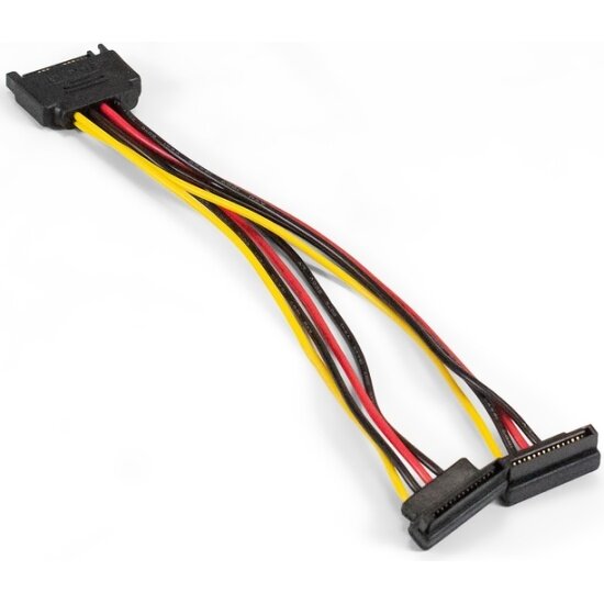 Кабель питания SATA Exegate EX-CC-SATAM2F 15pin M/2x15pinF, угловые разъемы