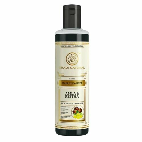 Шампунь Амла и Ритха Кхади Натурал / Hair Cleanser Amla & Reetha Khadi Natural , 210 мл. шампунь от преждевременной седины амла и ритха кхади amla and reetha khadi 210 мл