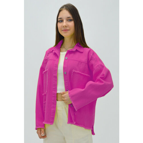 Джинсовая куртка Tango Plus, размер M, фуксия, розовый костюм tango plus размер l фуксия розовый