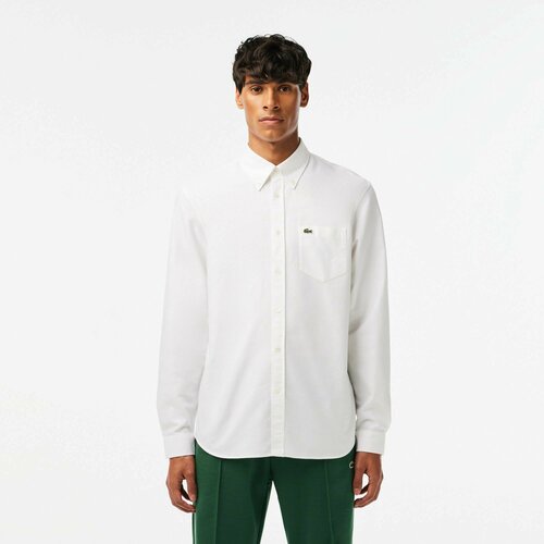 Рубашка LACOSTE, размер T39, белый рубашка defacto langarm regular fit серый