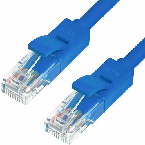 Патч-корд Greenconnect RJ45(m) - RJ45(m) Cat. 5e U/UTP PVC 15м синий gcr патч корд прямой 3 0m utp кат 5e желтый позолоченные контакты 24 awg литой gcr lnc02 3 0m ethernet high speed 1 гбит с rj45 t568b gcr lnc02 3 0m