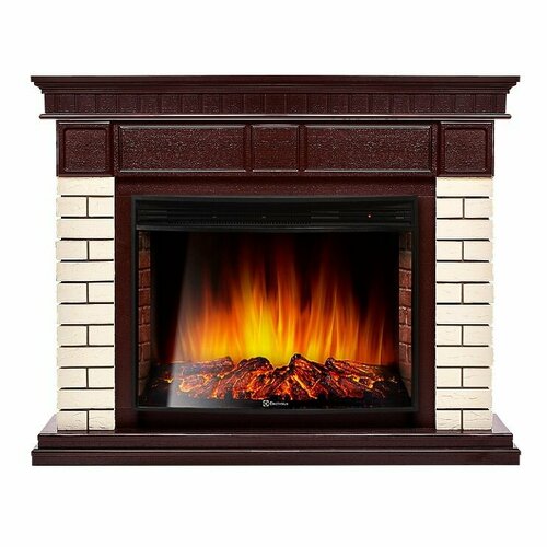 Электрокамин Electrolux Bricks 25 камень бежевый, шпон темный дуб + EFP/P-2720RLS N портал firelight bricks 25 камень бежевый шпон темный дуб