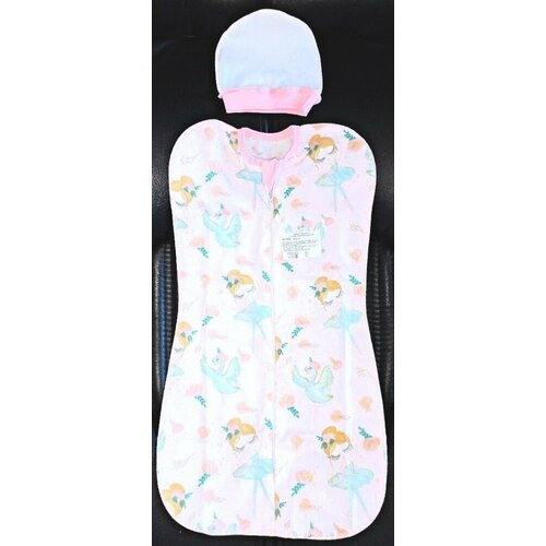 Набор 2 предмета для малыша (пеленка на молнии +шапочка), фланель. (балерина) ST1431