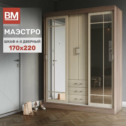 Шкаф распашной с зеркалом Маэстро Шимо 29889₽