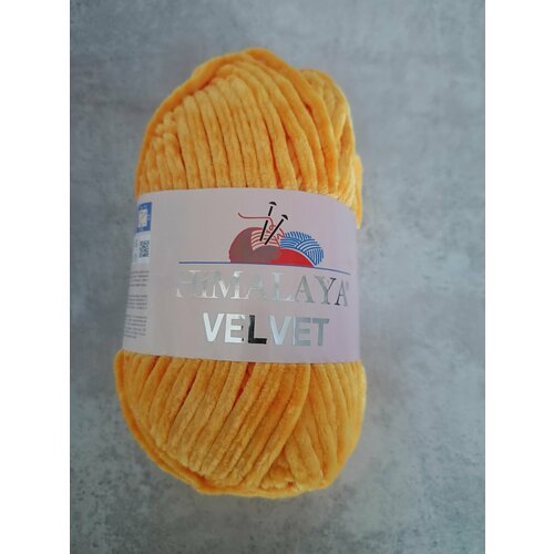 Плюшевая пряжа Himalaya Velvet оранжевый 90068, 1 шт пряжа himalaya velvet 048 морская волна 5 шт