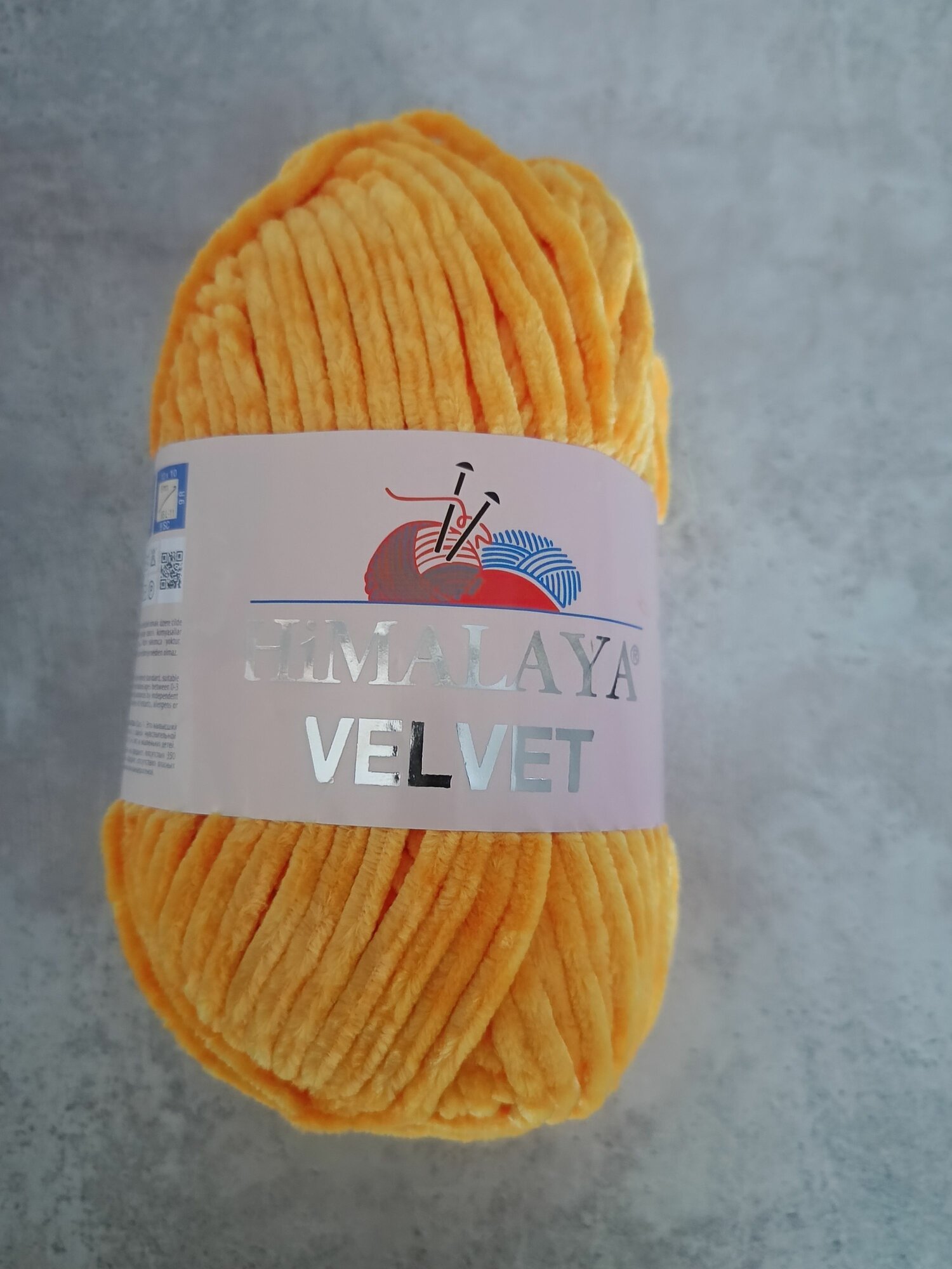 Плюшевая пряжа Himalaya Velvet оранжевый 90068, 1 шт