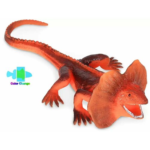 Детская игрушка животного в виде ящерицы Плащеносной, меняющая цвет под водой W6328-71 Я играю в зоопарк