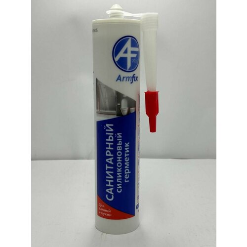 Герметик силиконовый санитарный Armfix, для ванной и кухни, белый 300мл, 6шт