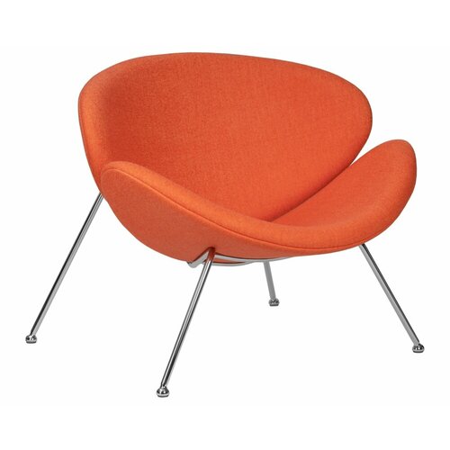 Кресло дизайнерское EMILY оранжевая ткань AF хромированная сталь 27375₽