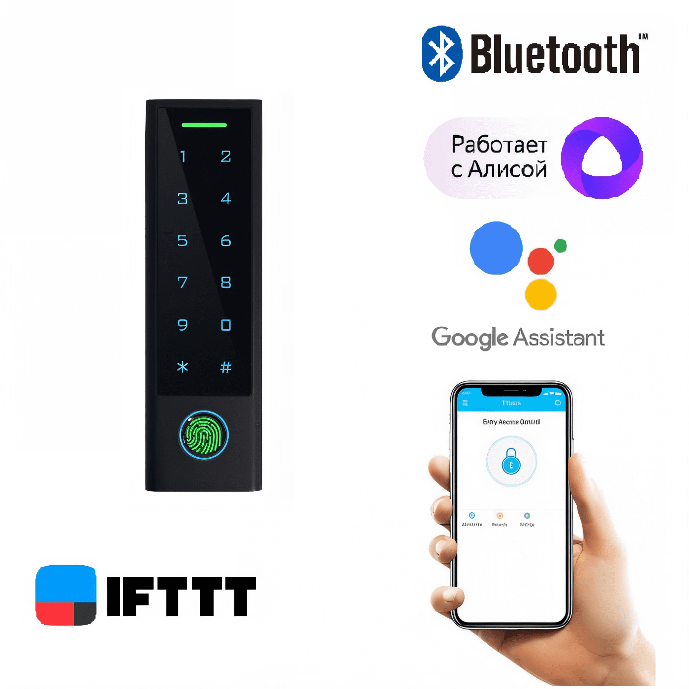 Кодовая панель Selock Hotel Skud FP с мобильным доступом через Bluetooth и WiFi