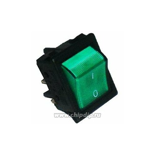 A14B1Y11, Переключатель зеленый с подсветкой ON-OFF (16A/250VAC) 4P 2pcs kcd4 104 on off rocker switch 4 pins 25 31mm 16a 250vac 20a 125vac