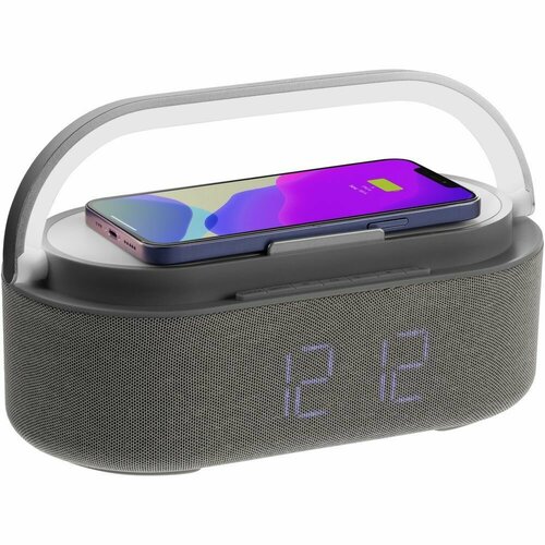 Колонка с часами и беспроводной зарядкой Veske серая 1256000₽