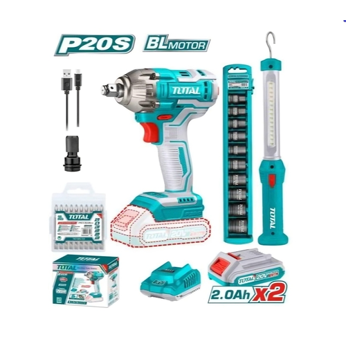 Аккумуляторный гайковерт Total TOSLI231004 20 В 2 Ач ударный Li-Ion 19000₽