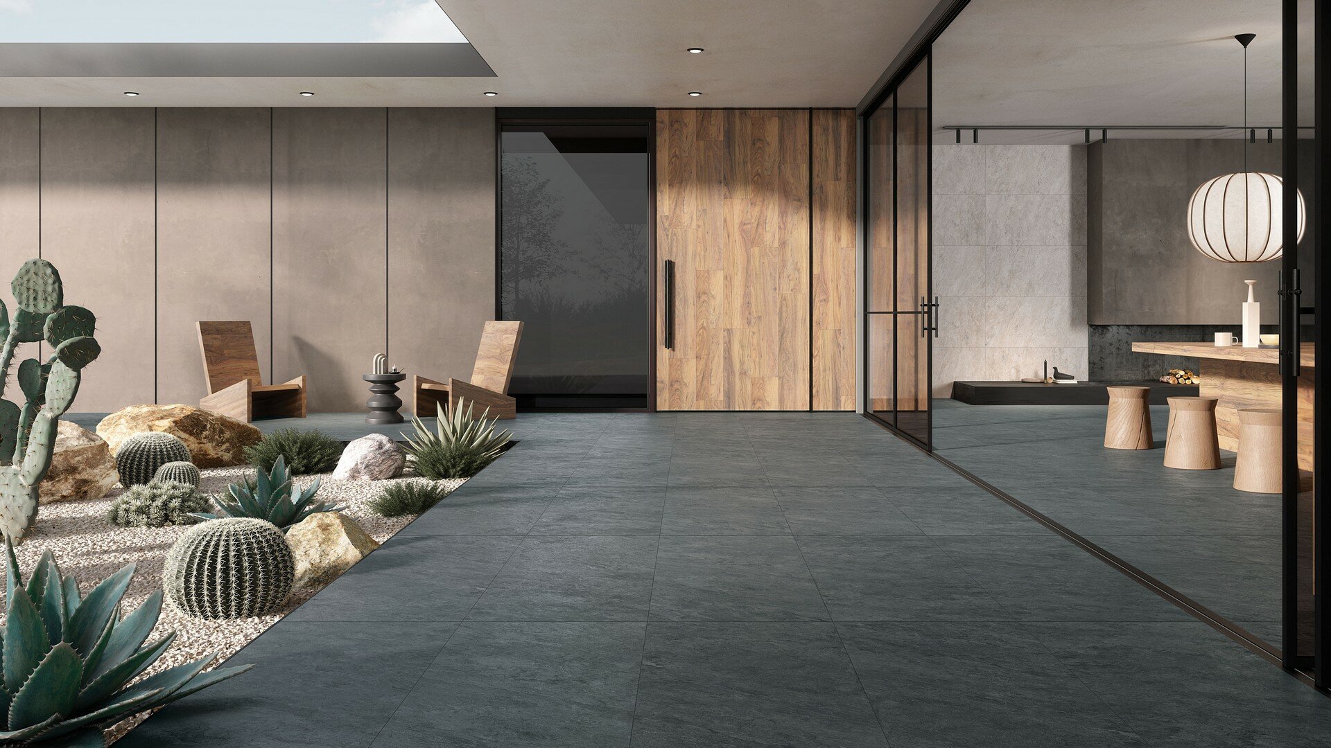 фото Керамогранит Vitra Quarstone Антрацит Матовый R10b 7рек 60x120 K951806R0001VTEP