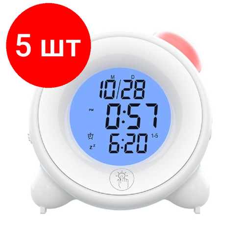 Комплект 5 штук Часы-будильник Ritmix CAT-057 White 7120₽