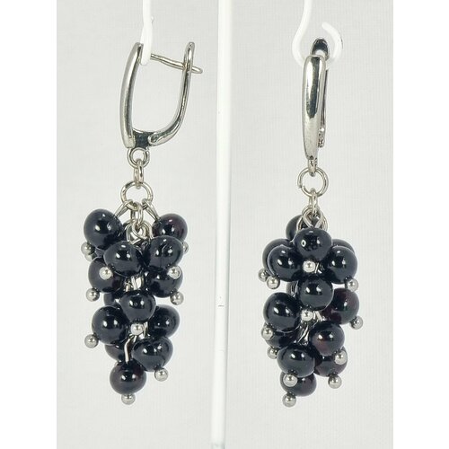 Серьги Янтарная Радуга, черный