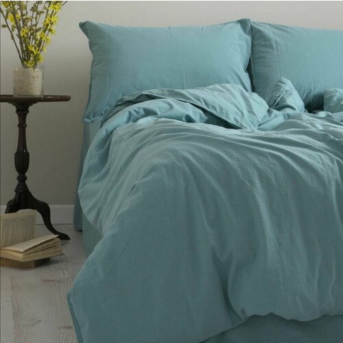 Комплект постельного белья Limasso Home Concept Mineral Blue хлопок евро 2 наволочки подарочная упаковка 12500₽