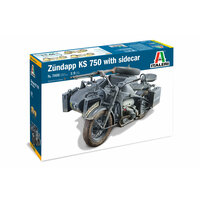 Italeri 7406 Сборная модель ZUNDAPP KS 750 with Sidecar 1:9