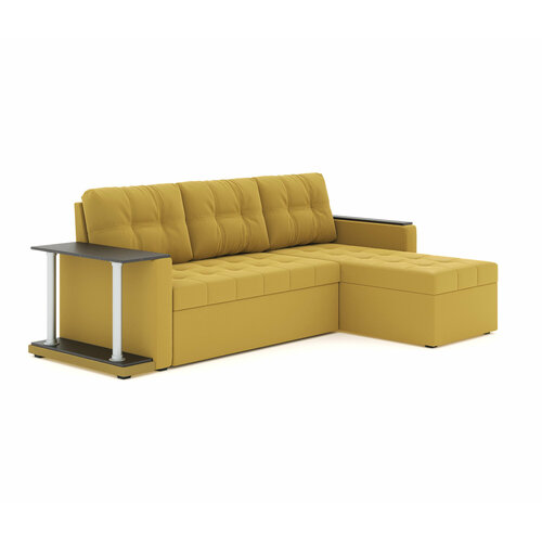 Угловой диван D&E Factory Атланта S 140*200, ППУ, велюр бинго йелоу
