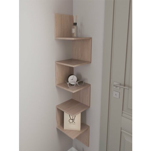 Полка настенная для книг угловая навесная в комнату и ванную