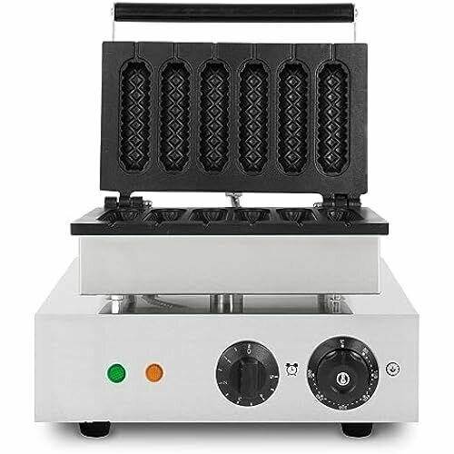 Вафельница VERTES на ручке 6 вафель одновременно 120 штук в час регулировка 0 300 C тефлоновое покрытие вафельный чугун с корпусом из нержавеющей стали вафельница 1550 Вт таймер 4610400₽