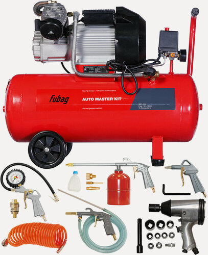 Изображение товара Компрессор Авто мастер с набором пневмоинструмента (AUTO MASTER KIT) + 10 (VDC/50 +10 предметов)
