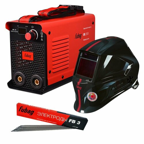 Набор сварщика FUBAG Сварочный аппарат IR 200 Маска Хамелеон IR 4-13N M Электрод с рутиловым покрытием FB 3 30 мм 09 кг 14841₽