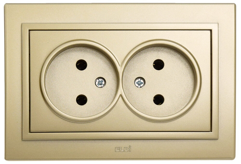Розетка 2-х местная ZENA без заземления, цвет титаниум El-Bi
