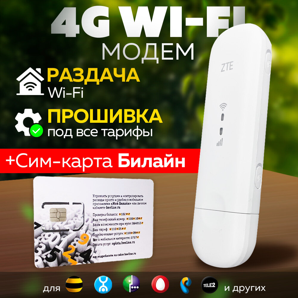 4G WiFi Модем ZTE 79U Универсальный + Сим Билайн