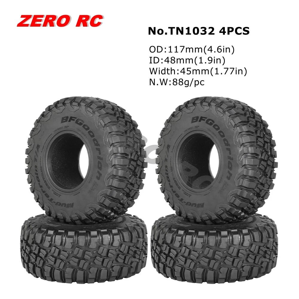 RC шины для внедорожника 1.9", NoTN1032-4PCS, 117мм
