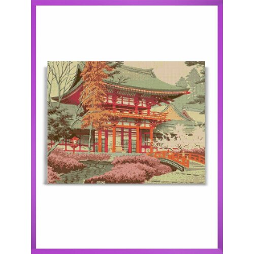 Алмазная мозаика на подрамнике - вышивка Японская гравюра - Архитектура 40 х 50 см 2050₽