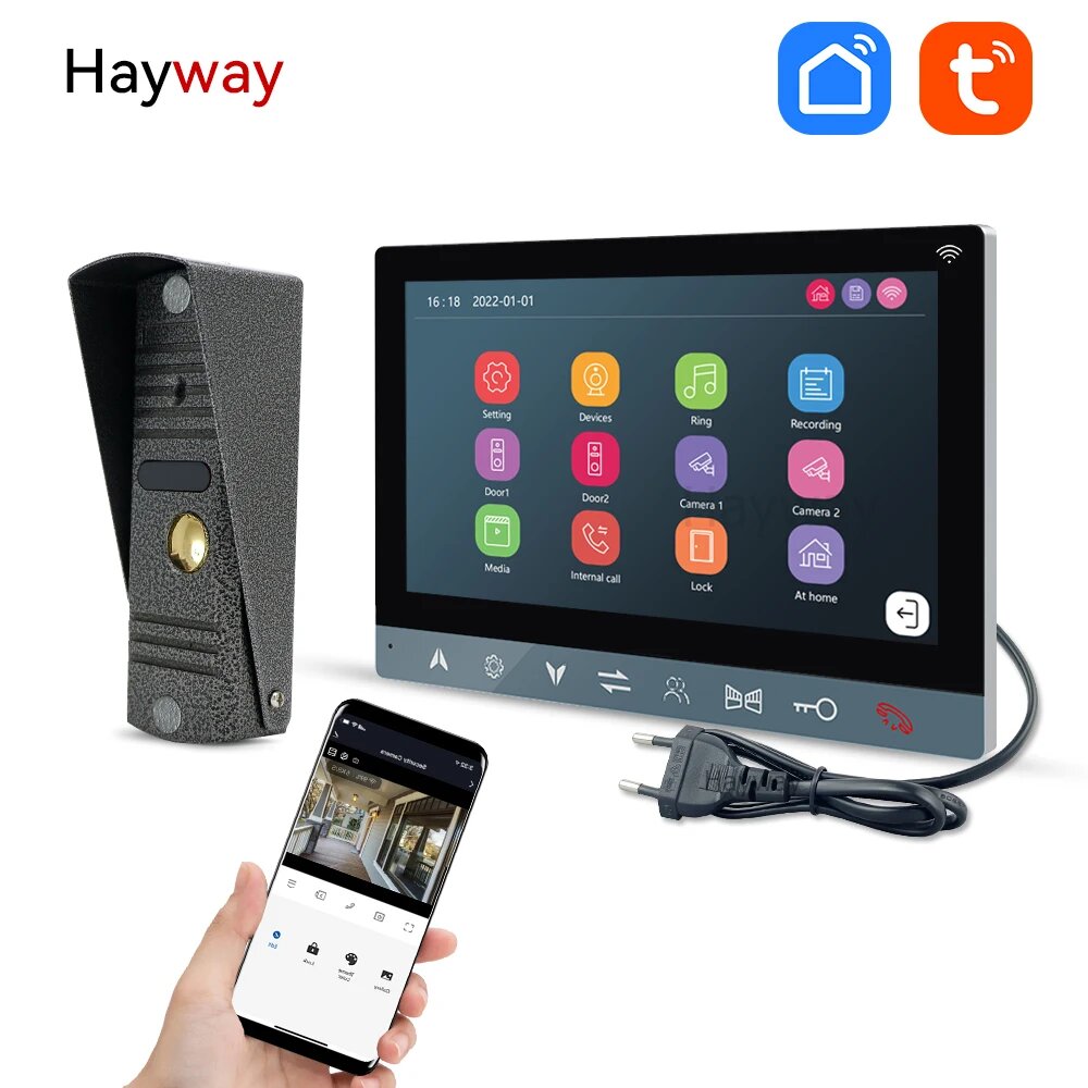 Видеодомофон Hayway Tuya 1080P, H-Z6-P201S-M710BA-B