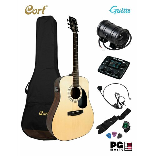 Трансакустическая гитара с чехлом и набором аксессуаров Cort CAP GGP-05 OP