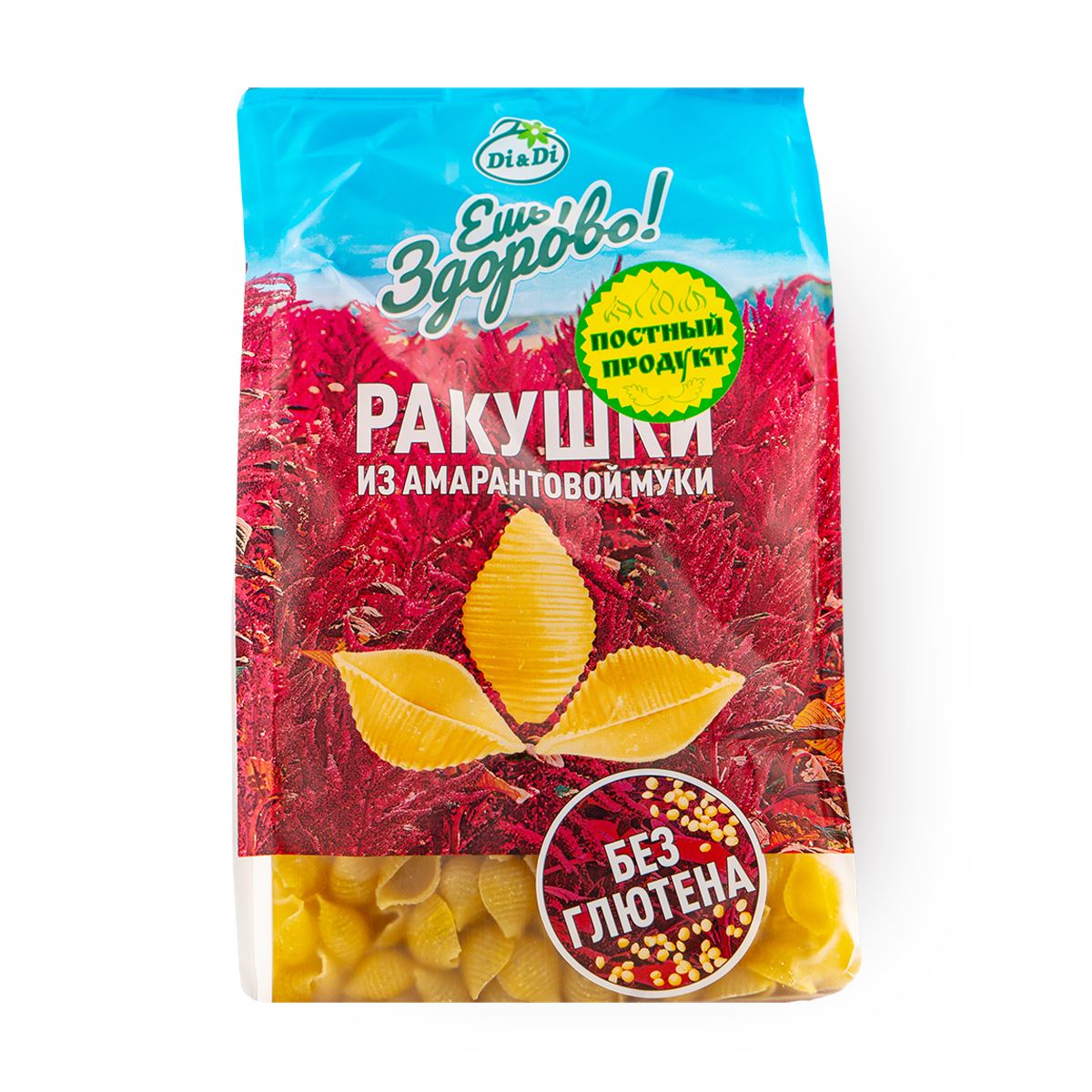 Макароны Ракушки «Ешь Здорово» из амарантовой муки без глютена, 250 g